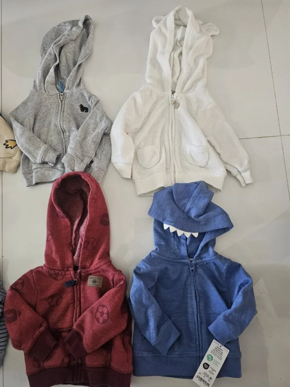 Carter's Newborn Boys Full Zip Hoodie Jackets With Pockets - 6 Piece Bundle